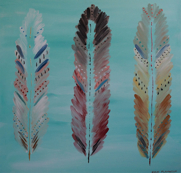 Feathers in Aqua