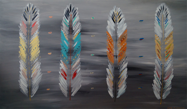 Night Feathers (2m x 1.2m)
